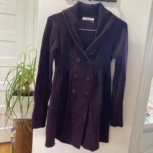 Spicy sugar M purple double breasted sweater